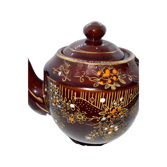 Vintage MCM Japanese Hand-painted Tea Pot Set: Antique: Antiquities - Picture 4 of 10